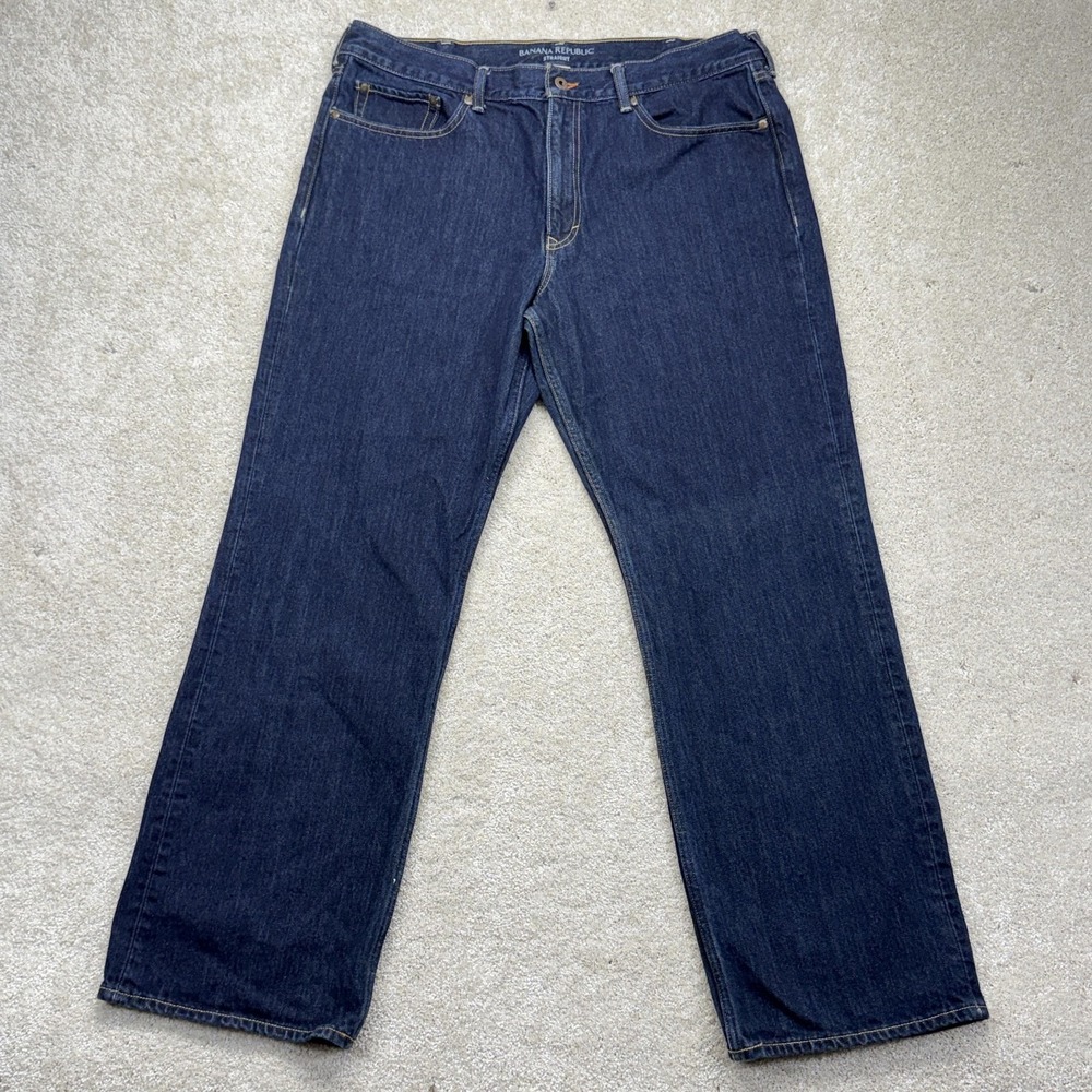 Banana Republic Jeans Mens 38x32 Blue Dark Indigo Wash Straight Leg Denim Casual